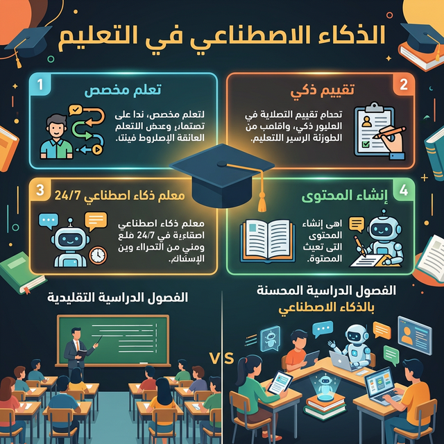 إنفوجرافيك: كيف يغير الذكاء الاصطناعي التعليم
