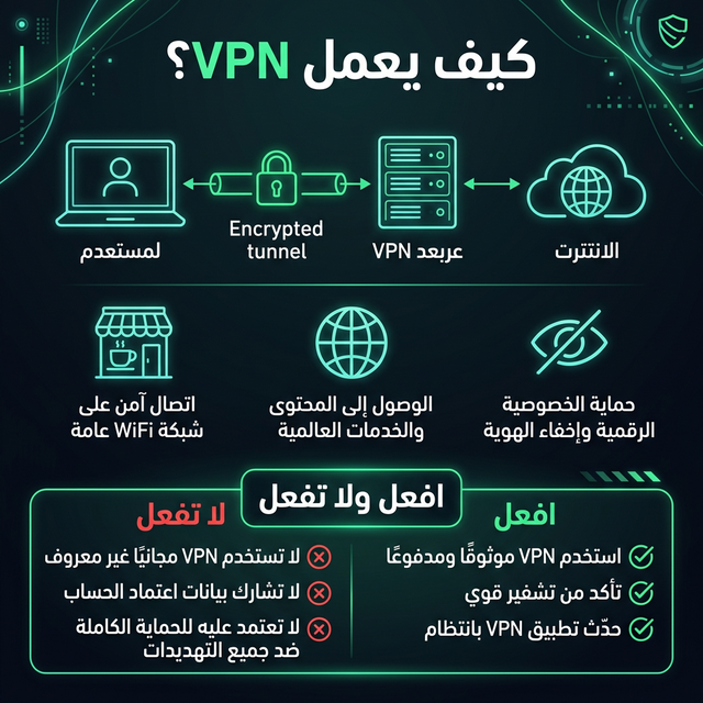 إنفوجرافيك: كيف يعمل VPN ومتى تحتاج استخدامه
